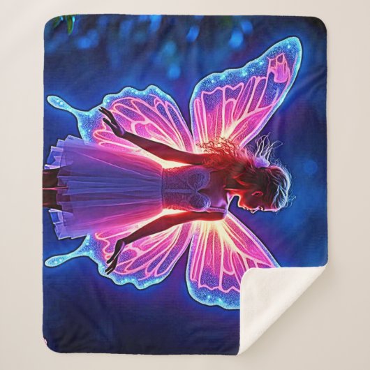 Couverture Sherpa Fée de papillon mystique éclatante (Devant)