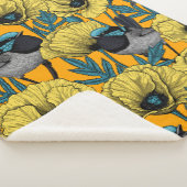 Couverture Sherpa Fée et pavots en jaune (3/4)