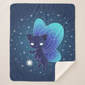 Couverture Sherpa Fée Étoilée Nocturne Pixie Chat (Devant)