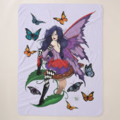 Couverture Sherpa Fée Papillon Fantaisie Violet Capricieuse (Devant)