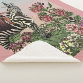 Couverture Sherpa Fée rose mignonne sur Zebra Unicorn Floral Art (3/4)