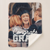 Couverture Sherpa Félicitations Grand Moderne Simple Preppy Photo (Devant)