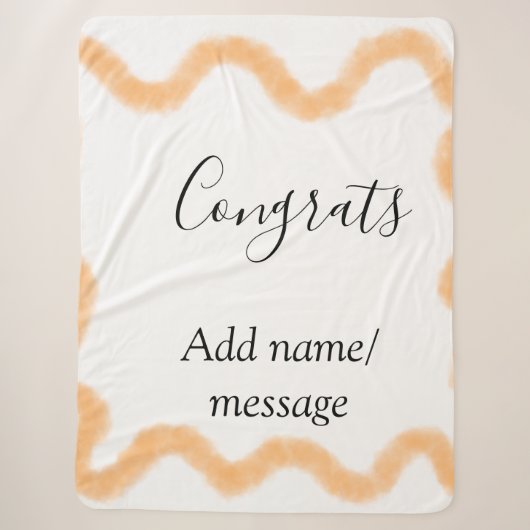 Couverture Sherpa Félicitations spirale orange bordure espagnole boh (Devant)