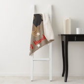 Couverture Sherpa Feliz Navidad, Femme noire, Étoiles blanches, Brow (En situation)