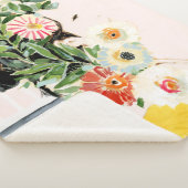 Couverture Sherpa Femme aux fleurs (3/4)