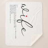 Couverture Sherpa Femme Red Love Heart Élégant Script Personnalisé (Devant)