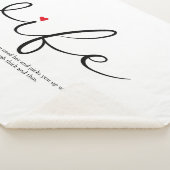 Couverture Sherpa Femme Red Love Heart Élégant Script Personnalisé (3/4)