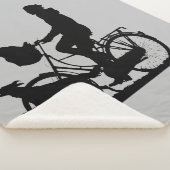 Couverture Sherpa Femme Vélo Fille avec Chiens Fun Vélo Art (3/4)