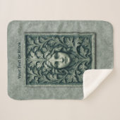 Couverture Sherpa Femme verte - Pierre (Devant (Horizontal))