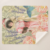 Couverture Sherpa Femme victorienne florale rose Régence (Devant (Horizontal))