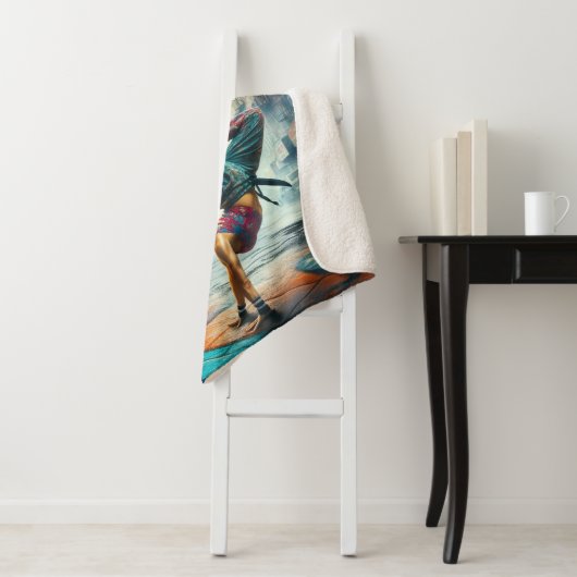 Couverture Sherpa Femmes en action de Breakdancer Silhouette de New (En situation)