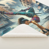 Couverture Sherpa Femmes en action de Breakdancer Silhouette de New (3/4)