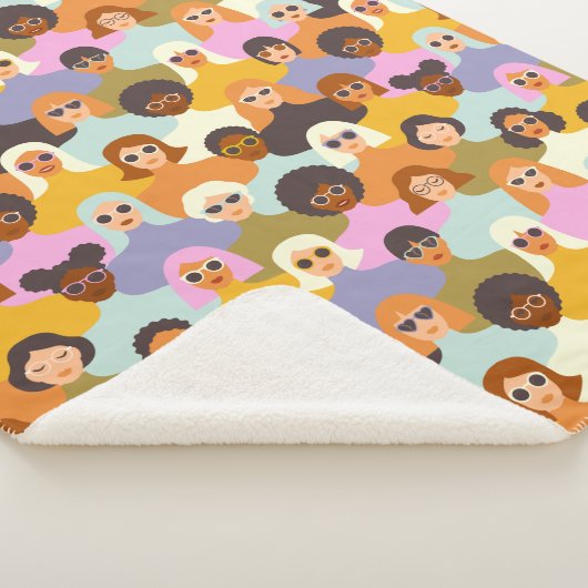 Couverture Sherpa Femmes rétrogrades du Motif mondial (3/4)