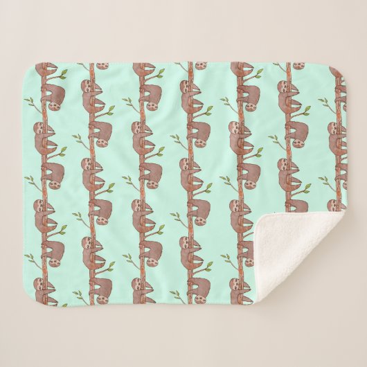 Couverture Sherpa Fentes bébé accrochées au Motif d'arbre (Devant (Horizontal))