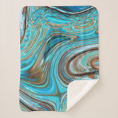 Couverture Sherpa ferme bleu turquoise Tourbillons turquoise à grain (Devant)
