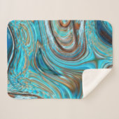 Couverture Sherpa ferme bleu turquoise Tourbillons turquoise à grain (Devant (Horizontal))