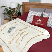 Couverture Sherpa Ferme d'arbre de Noël Rustique Gold Burlap