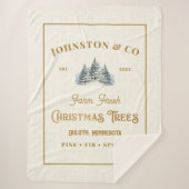 Couverture Sherpa Ferme d'arbre de Noël Rustique Gold Burlap (Devant)