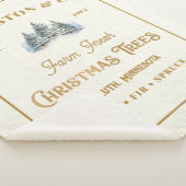 Couverture Sherpa Ferme d'arbre de Noël Rustique Gold Burlap (3/4)