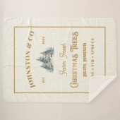 Couverture Sherpa Ferme d'arbre de Noël Rustique Gold Burlap (Devant (Horizontal))