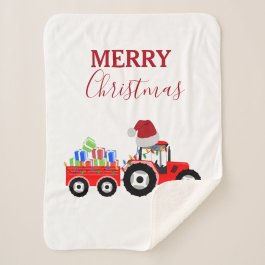 Couverture Sherpa Ferme de camions Red Christmas Truck (Devant)