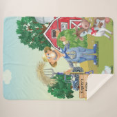 Couverture Sherpa Ferme de vieux MacDonald personnalisée (Devant (Horizontal))