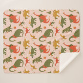 Couverture Sherpa Festif Dinosaur sapin de Noël Motif de vacances (Devant (Horizontal))