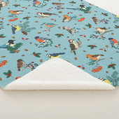 Couverture Sherpa Festif Oiseaux d'hiver Motif de Noël (3/4)