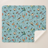 Couverture Sherpa Festif Oiseaux d'hiver Motif de Noël (Devant (Horizontal))