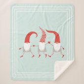 Couverture Sherpa Festif scandinave Noël Gnomes Menthe verte (Devant)