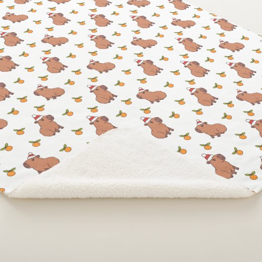 Couverture Sherpa Festive Capybara Noël (3/4)