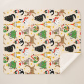Couverture Sherpa Festive Chats Motif de Noël (Devant (Horizontal))