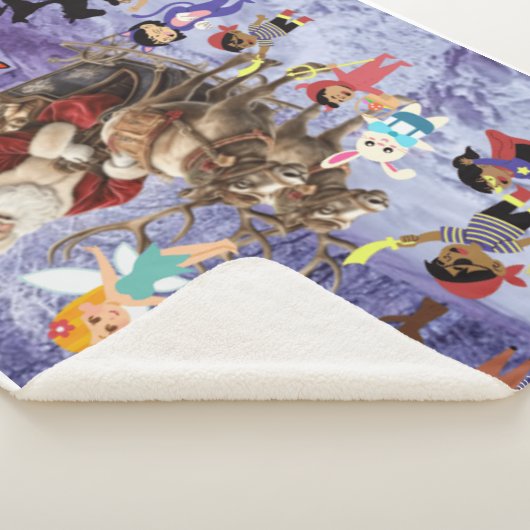 Couverture Sherpa Festive Enchanter Noël neigeux et Père Noël (3/4)