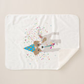 Couverture Sherpa Fête de chien - Animaux Chiot ayant une fête (Devant (Horizontal))