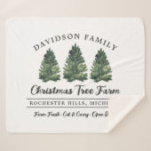 Couverture Sherpa Fête de Noël de famille personnalisée (Devant (Horizontal))