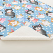 Couverture Sherpa Fête des chats sur Pois bleus (3/4)