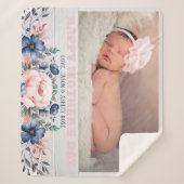 Couverture Sherpa Fête des Mères Rustique rose Floral Grange Bois Ph (Devant)