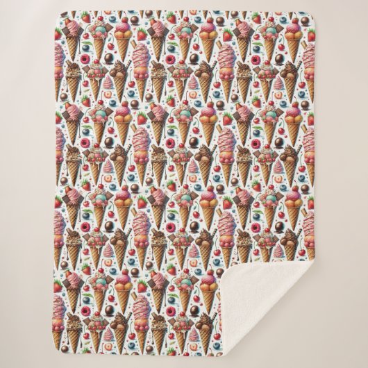 Couverture Sherpa Fête du Parlateur de crème glacée (Devant)