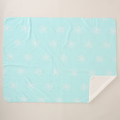 Couverture Sherpa Fête motif de Noël bleu glacé (Devant (Horizontal))