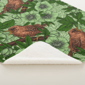 Couverture Sherpa Feu et hellebore, vert clair (3/4)