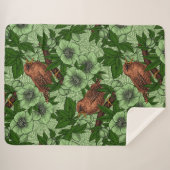 Couverture Sherpa Feu et hellebore, vert clair (Devant (Horizontal))