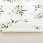 Couverture Sherpa Feuillage élégant blanc romantique de verdure doré (3/4)
