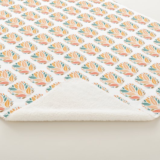 Couverture Sherpa Feuille coloré (3/4)