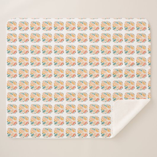 Couverture Sherpa Feuille coloré (Devant (Horizontal))