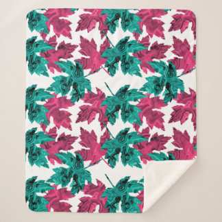 Couverture Sherpa Feuille d'Agate Cuisine Sherpa Turquoise/Rose