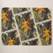 Couverture Sherpa Feuille d'automne au soleil (Devant (Horizontal))