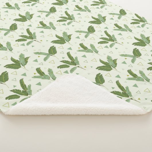 Couverture Sherpa Feuille de banane avec triangles (3/4)