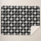 Couverture Sherpa Feuille de poisson en transition Blanc noir (Devant (Horizontal))