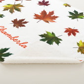 Couverture Sherpa Feuille d'érable canadienne rustique avec votre no (3/4)