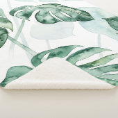 Couverture Sherpa Feuille fendue de paume tropicale (3/4)